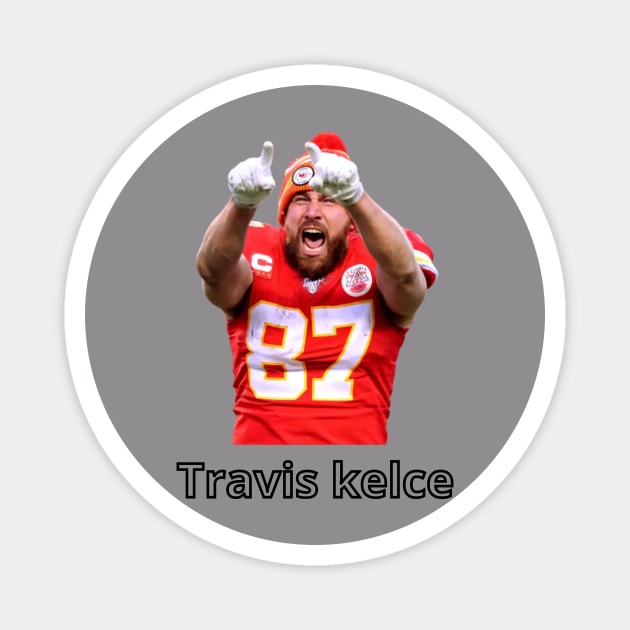 Travis Kelce tshirt Kansas City Chiefs Football Magnet by black lynx